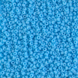 18-Miyuki Round Rocailles 11_0 (Seed Beads)_0413F_Opaque Turquise Blue Matted