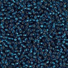62-Miyuki Round Rocailles 11_0 (Seed Beads)_1425_Dyed Silver Lined Blue Zircon